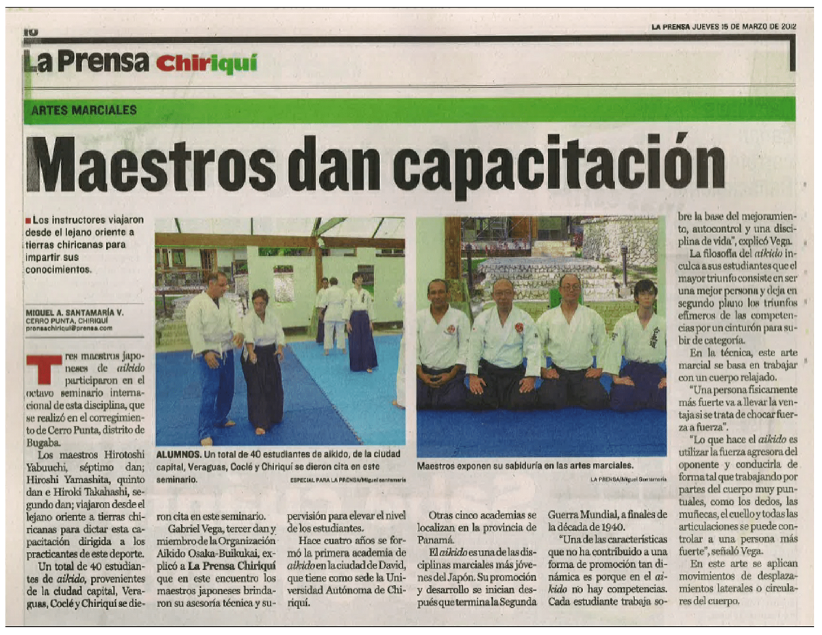 Artículo La Prensa: Maestros dan capacitación